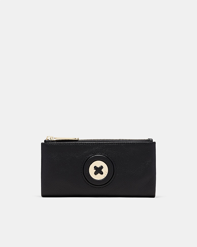 BLACK LIGHT GOLD MIM-MAZING LARGE WALLET - WALLETS & POUCHES | MIMCO