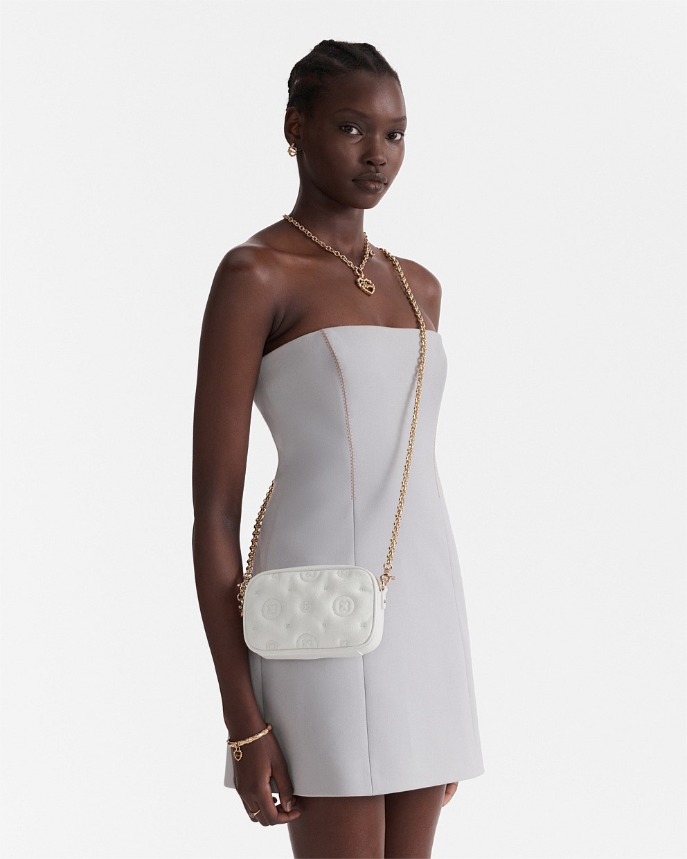 WHITE FLASHBACK LEATHER POUCH CROSSBODY BAG - CROSSBODY BAGS | MIMCO